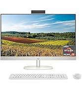 HP 27 inch All-in-One Desktop PC, FHD Display, AMD Ryzen 5 7520U, 8 GB RAM, 512 GB SSD, AMD Radeo...