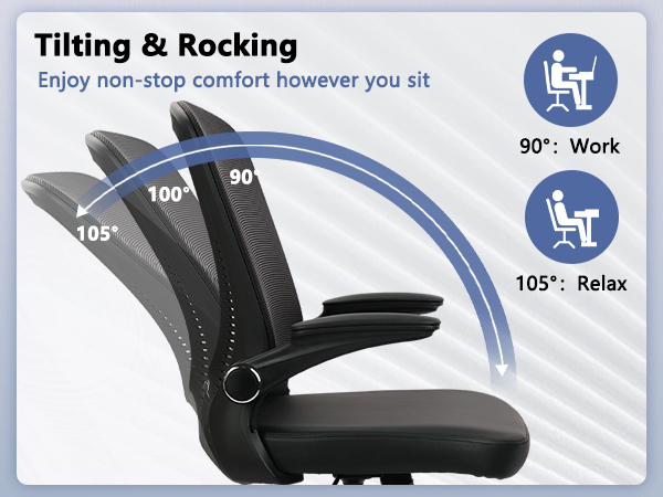 CLATINA Desk Chairs with Wheels, Ergonomic Rolling Mesh Office Chair