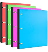 INFUN 1 INCH Telescoping 3 Ring Binder - 4PCS, Portable Plastic Binder with Telescoping Spine ,3 ...