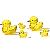 H&amp;D HYALINE &amp; DORA 1 ? H, 2.2 ? H Yellow Glass Duck Figurines Mini Glass Ducks Figurine Sets Crys...