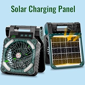 rechargeabl fan with solar panel