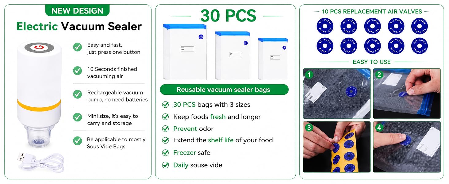 42pcs Sous Vide Vacuum Sealer Set