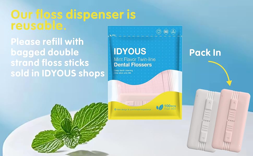 Mint toothpicks, Floss pick dispenser