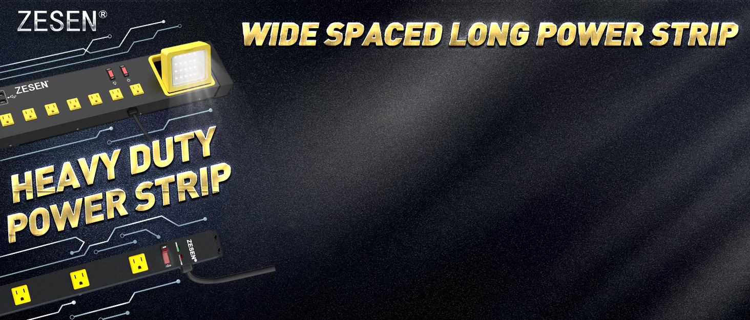 Heavy Duty Metal Power Strip Surge Protector