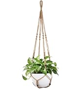 Mkono 43 Inch Macrame Plant Hanger Large for up to 12 Inch Pot Extra Long Hanging Plant Holder No...