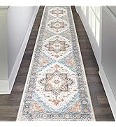 Pauwer Hallway Runner Rug 2x10, Long Washable Kitchen Rugs Runner, Farmhouse Vintage Medallion Ar...