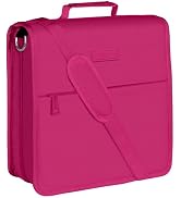SUNEE Zipper Binder 3 Ring, 3 Inch O-Ring with Handle and Shoulder Strap, 600-Sheet Capacity, 5-T...