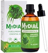 MYDIAIL Vetiver Essential Oil Premium Quality Vetiver Oil 4oz with Dropper Perfect for Diffuser, ...