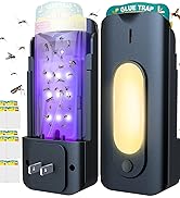 BUGAWAY Fruit Fly Trap for Indoors with 10 Refills, 2 in 1 Fly Trap Indoor with Night Light for H...