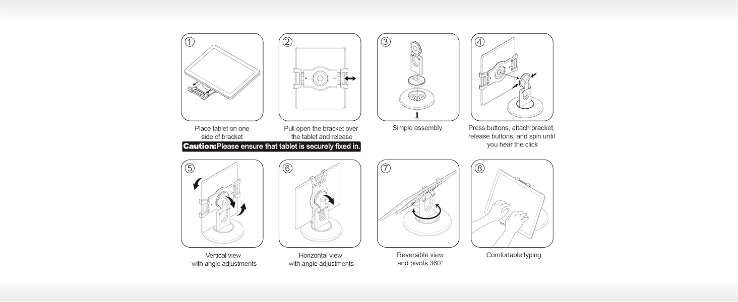 iPad Air mini 4 8 11 12.9 large tablet pro drawing swivel stand holder adjustable kiosk retail dock