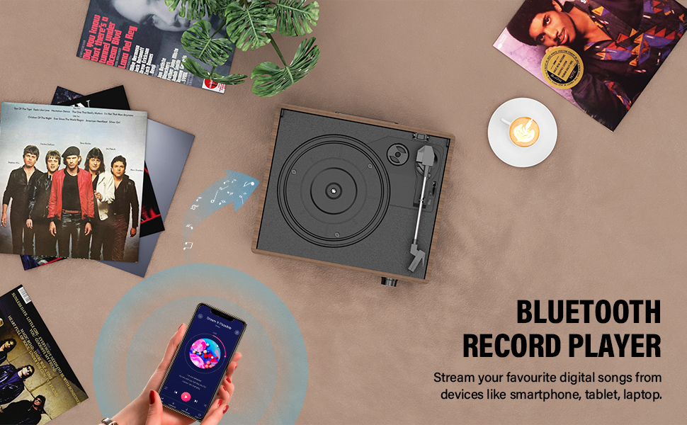 Bluetooth Record Player Bluetooth Turntable