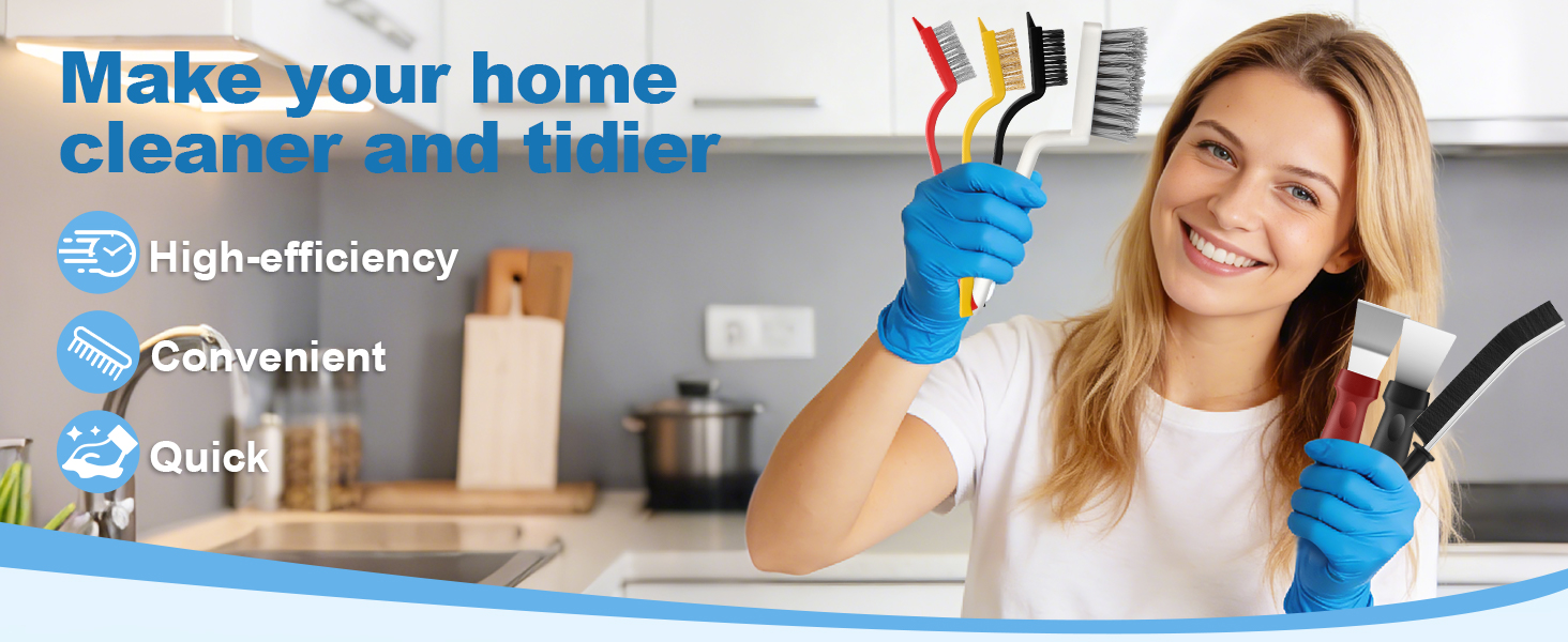 V-Shaped Tile Grout Cleaning Brush Set