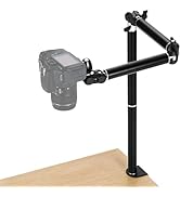 TARION Camera Desk Mount Stand Overhead: Articulated Camera Arm Clamp 3/8'' 1/4'' Screws Adjustab...