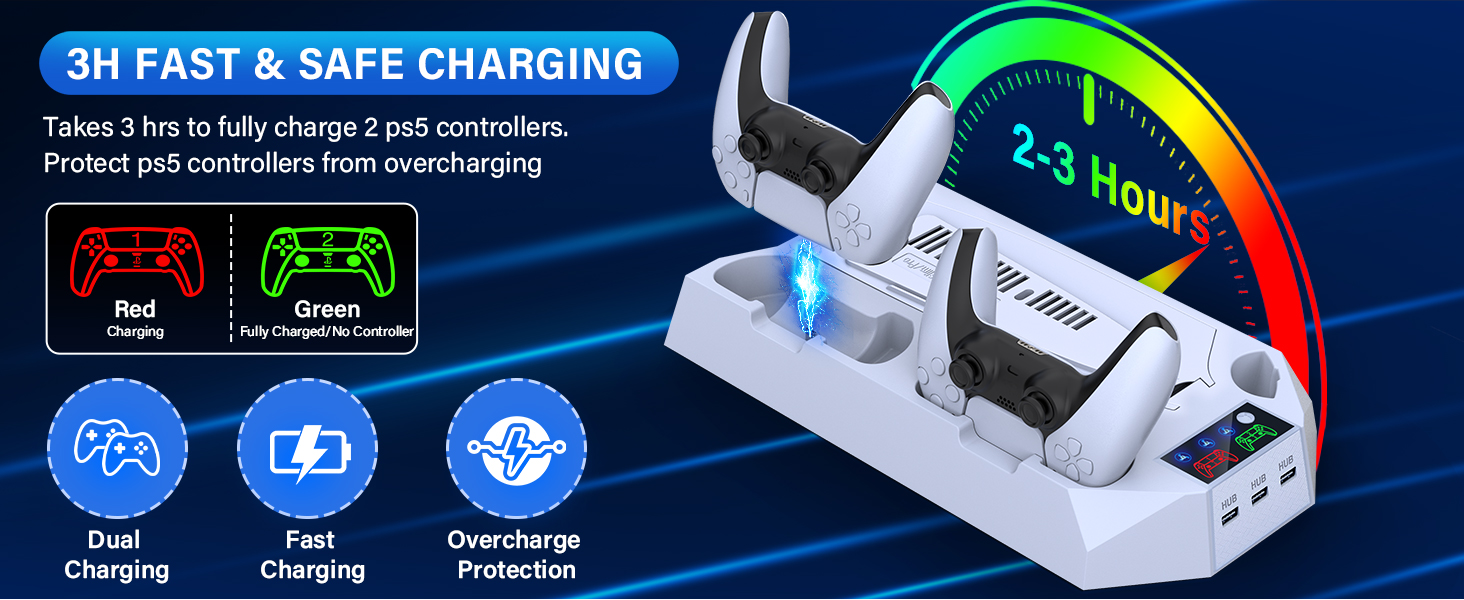 ps5 slim cooling stand with ps5 controller charging station