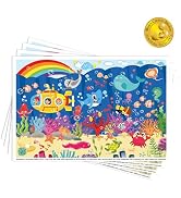 Disposable Placemats for Baby, Animal Alphabet Kids Placemats, Sticky Toddler Placemat for Restau...