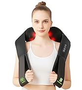 AERLANG Shiatsu Neck and Shoulder Massager, Back Massager with Heat,Massage Deeper Tissue 4D Knea...