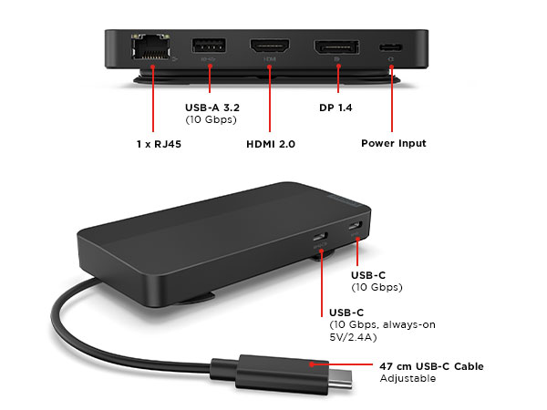 Lenovo USB-C Dual Display Travel Dock