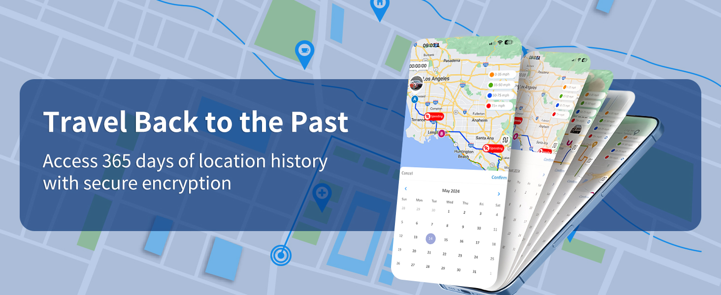 car gps tracker history playback Access 365 days of location history with secure encryption.