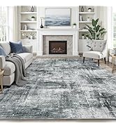 Lofus 8x10 Area Rug for Living Room, Grey Abstract Large Rugs with Non-Slip Backing, Neutral Mode...