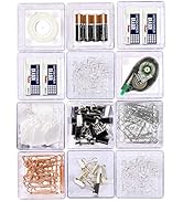 12 Pack - Simple Houseware Clear Plastic Drawer Organizers, 3.25"x 3.25"