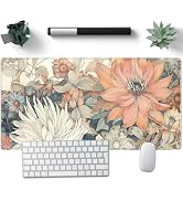 Nasdalgias Japanese Floral Desk Mat Aesthetic Flower Desk Matt for Desktop Large XXL Gaming Mouse...