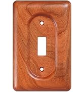 YDJSA Wooden Light Switch Cover Plate Single Decorator Cherry Wood Decorative Switch Plates and O...