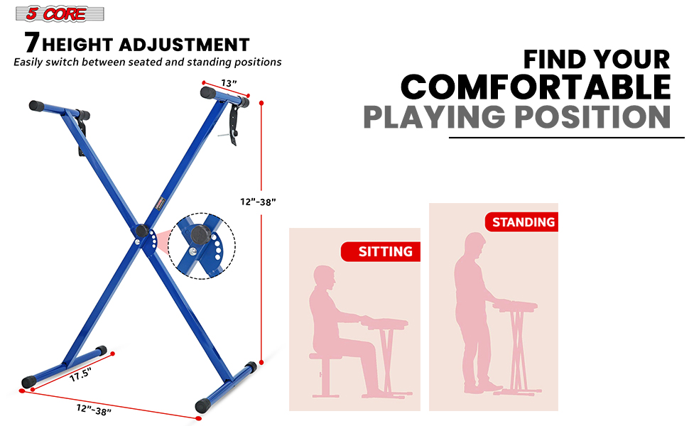 key board stand single x style piano rise