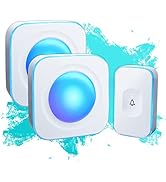 Wireless Doorbell 1200 feet Waterproof Door Bell with Flash LED Light 36 Melodies 4 Volume Levels...