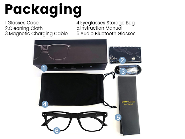 Bluetooth Audio Smart Glasses for Women Men,Blue Light Blocking Bluetooth Glasses with Speak