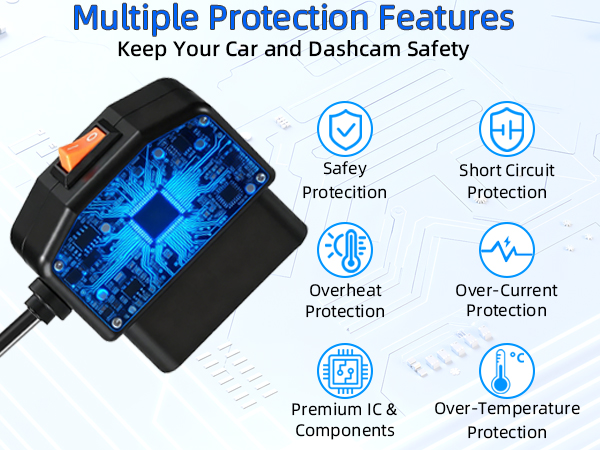 Dash Cam Hardwire Kit USB C, OBD2 to Type-C Adapter Hardwire Kit with 24/7 Parking Mode