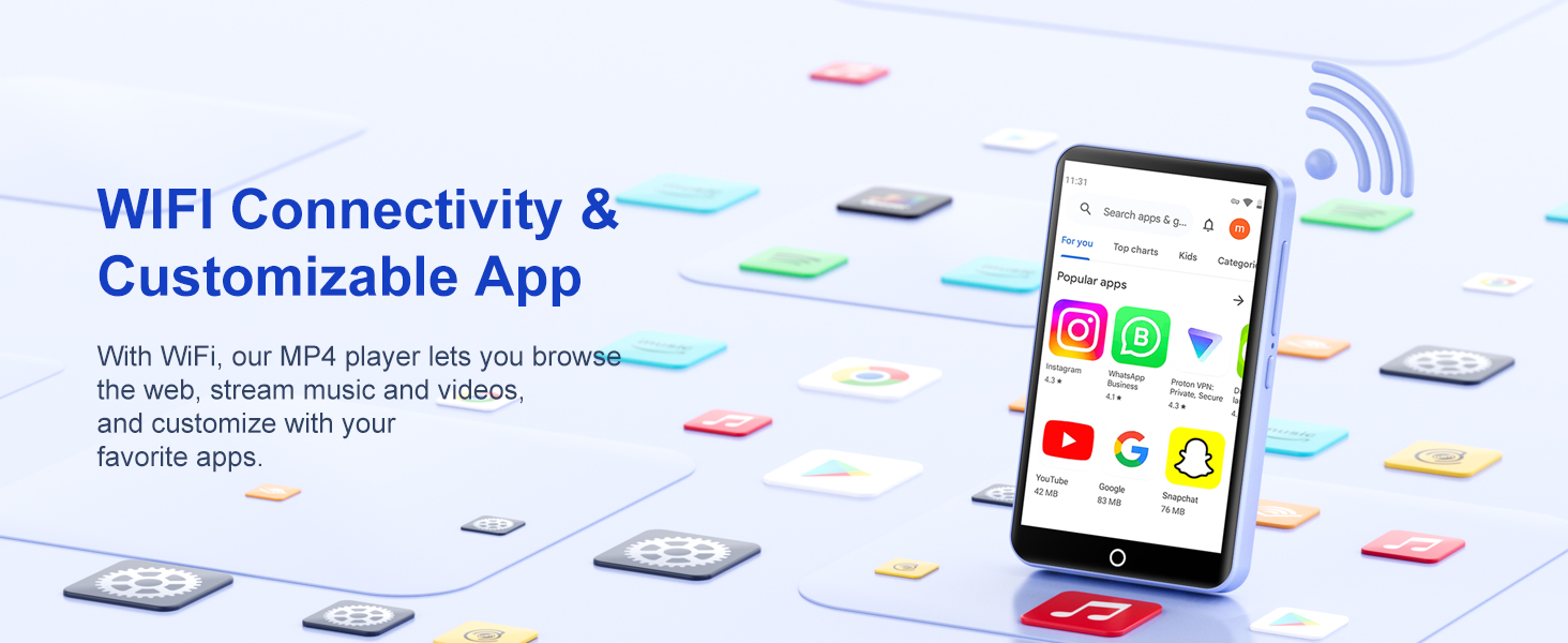mp3 player with bluetooth and wifi