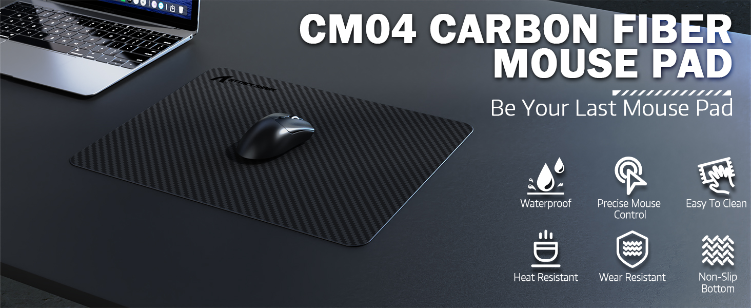 ATTACK SHARK CM04 Carbon Fiber Mouse Pad