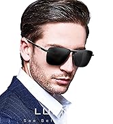 LUENX Rectangular Polarized Aviator Sunglasses for Men Retro Pilot Shades Driving UV400 Protection