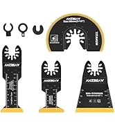 AMZBSAW 4 PCS Titanium Oscillating Saw Blades Metal Cutting, 4 Types Multi Tool Blades Kits for H...