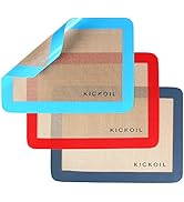 KICKOIL Small Silicone Baking Mats Quarter Sheet Baking Mats Non Stick Silicone Liners, BPA Free,...
