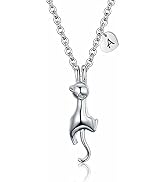 AILAAILA Kitty Cat Necklace for Girls | Heart Initial Letter Necklace | Stainless Steel Pendant J...
