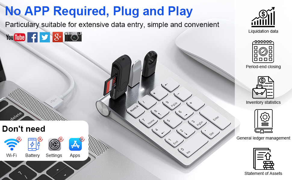 wired number keypad for laptop