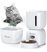 Sandpoy Automatic Cat Feeder and Water Dispenser FW1, 3L Cat Food Dispenser with Locking Lid, Two...