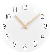 Plumeet 12'' Wooden Wall Clock Frameless Clocks with Silent Quartz Movement - Modern Style Villag...