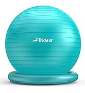 Trideer Ball Chair Yoga Ball Chair Exercise Ball Chair with Base for Home Office Desk, Stability ...
