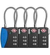 pack all TSA Approved Cable Luggage Locks, 3 Digit Combination Padlocks, Travel Lock for Suitcase...