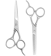 LIVINGO 2 Pack 6.5” Hair Cutting Scissors Kit, Professional Barber Hairdressing Texture Haircut T...