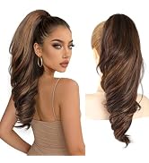 Clip On Ponytails Claw Clip Hair Extensions Ponytail Extension, 18" Pony Tail Hair Pieces for Wom...