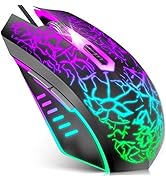 VersionTECH. Wired Gaming Mouse, Computer Mouse Ergonomic Mice with 7 LED Lights RGB Backlit, 6 P...