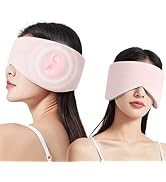 Vettres Reversible Warm &amp; Cool Sleep Mask Wrap-Around Blackout Eye Masks for Side Sleepers Adjust...