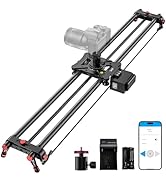 Camera Slider Motorized 47" /120cm, Button/APP Dual Control, utomatic Round Trip, Time Lapse, Pan...