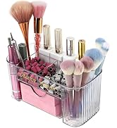 BQAN Clear Acrylic Nail Organizer with Drawer - 6 Compartment Desktop Storage for Nail Art Tools,...