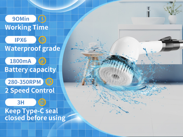 bathroom scrubber shower brush for cleaning shower scrubber with long handle