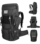 Jueachy 50L Hiking Backpack For Men: Waterproof Camping Back Pack With Rain Cover - Large Interna...