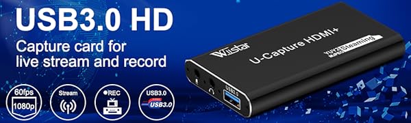 USB Audio Video Capture Card 1080P60fps HDMI to USB3.0 Video Capture Device